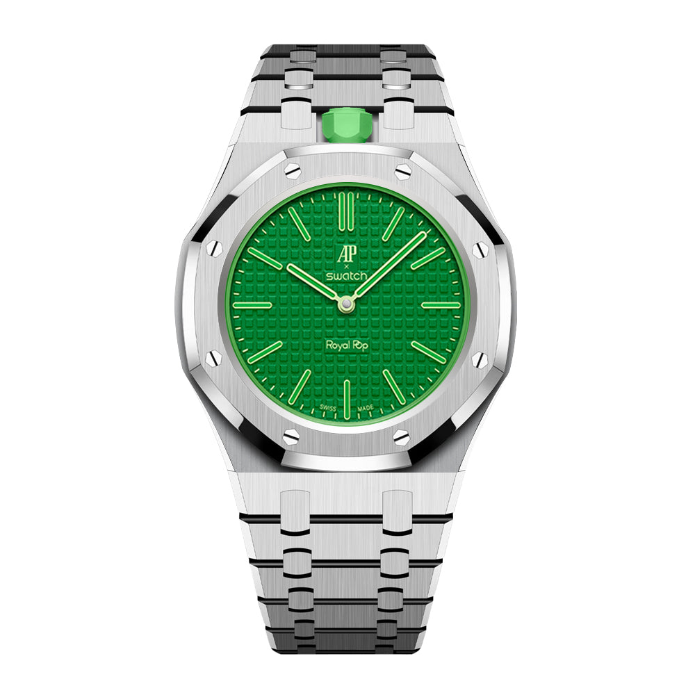 Full Frame Stainless Steel Bracelet Case For AP X Swatch Royal Pop