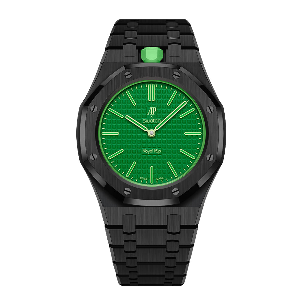 Full Frame Stainless Steel Black Bracelet Case for AP X Swatch