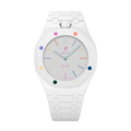 Bioceramic-Gehäuse mit Gliederarmband für AP x Swatch Royal Pop Huit Blanc
