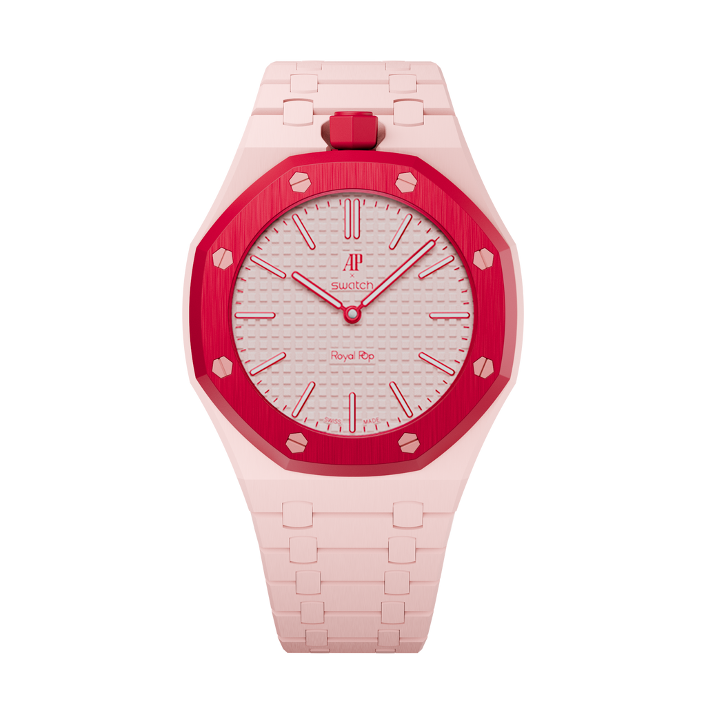 Bioceramic-Gehäuse mit Gliederarmband für AP x Swatch Royal Pop Otto Rosso