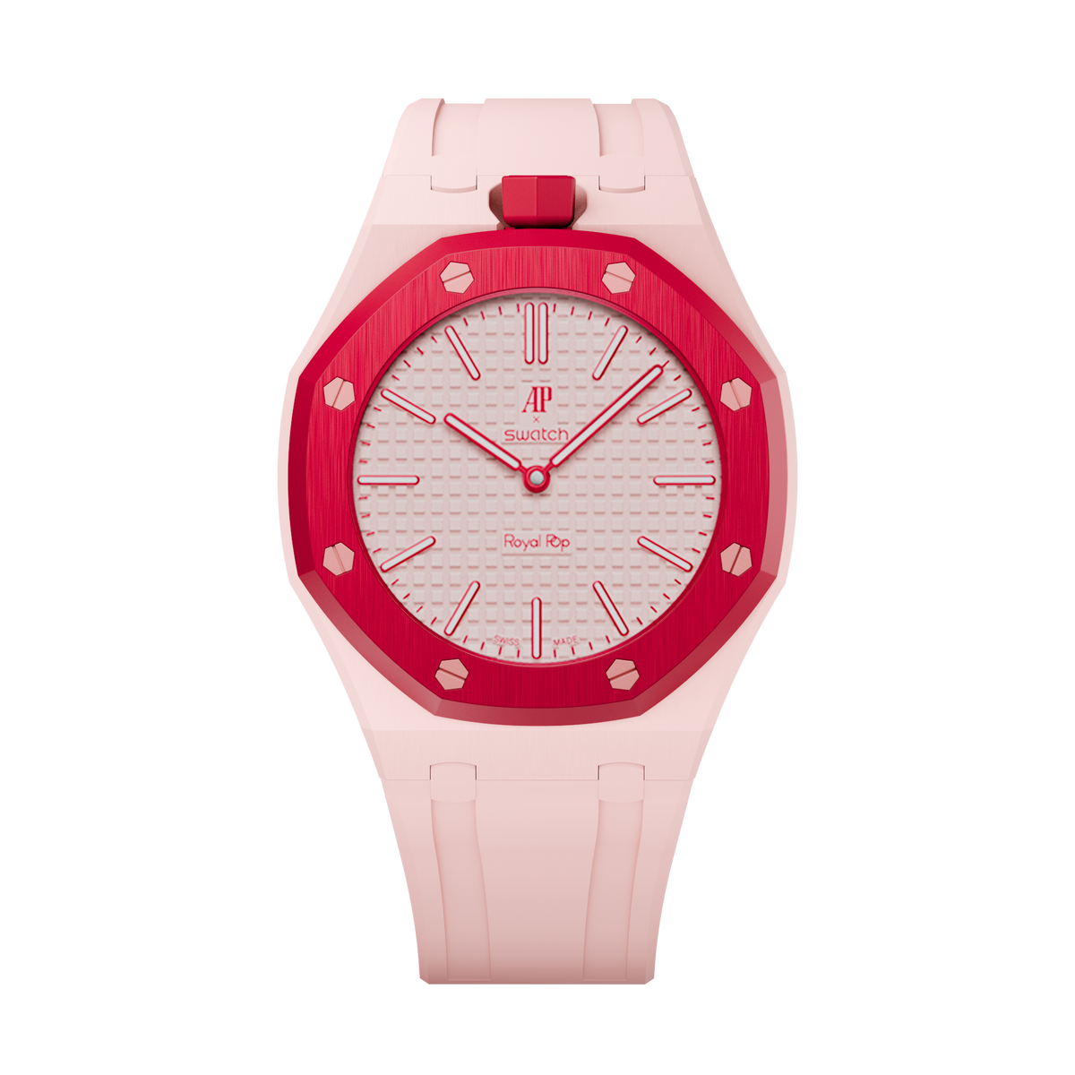 Bioceramic-Gehäuse mit Kautschukband für AP x Swatch Royal Pop Otto Rosso