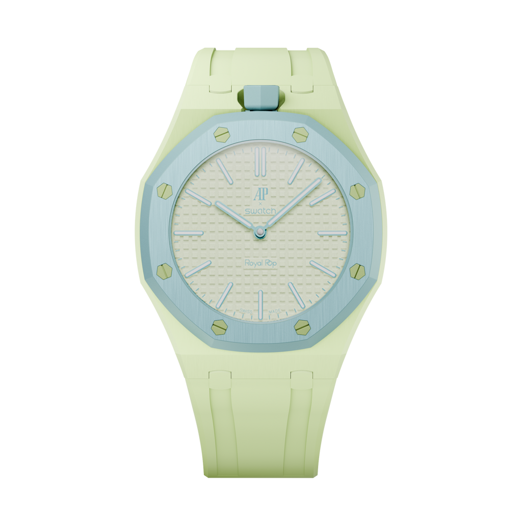 Bioceramic-Gehäuse mit Kautschukband für AP x Swatch Royal Pop Blaue Acht