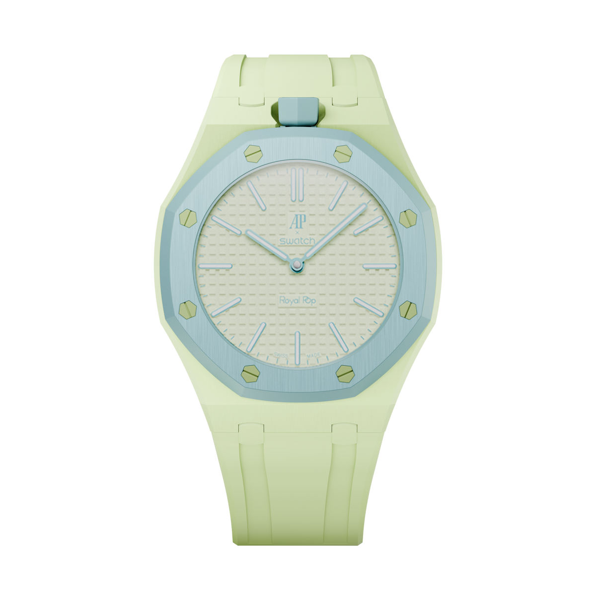 Bioceramic-Gehäuse mit Kautschukband für AP x Swatch Royal Pop Blaue Acht