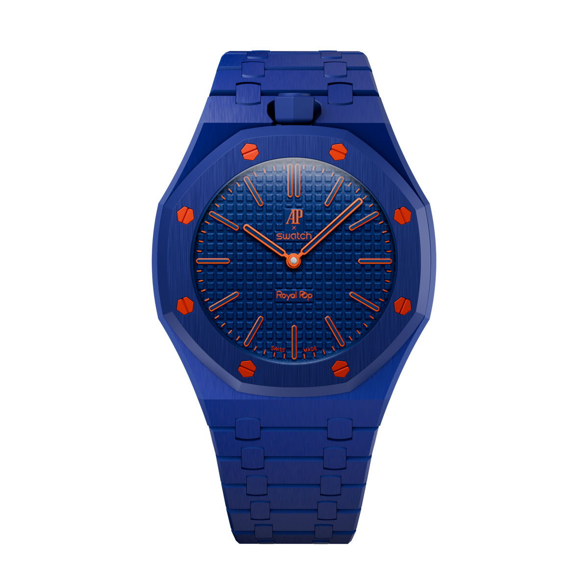 Bioceramic-Gehäuse mit Gliederarmband für AP x Swatch Royal Pop Orenji Hachi