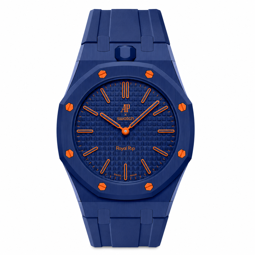 Bioceramic Rubber Strap Case For AP x Swatch Royal Pop Orenji Hachi