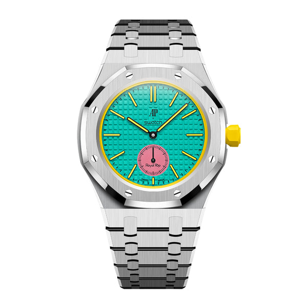 Full Frame Cover Stainless Steel Bracelet Case For AP X Swatch Royal Pop OTG ROZ