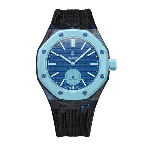 Carbon-Gehäuse mit Kautschukband für AP x Swatch Royal Pop Lan Ba