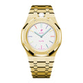 Full Frame Stainless Steel Yellow Gold Bracelet Case for AP X Swatch Royal Pop Huit Blanc