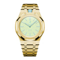 Full Frame Stainless Steel Yellow Gold Bracelet Case for AP X Swatch Royal Pop Blaue Acht
