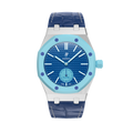 Stainless Steel Leather Strap Case For AP x Swatch Royal Pop Lan Ba