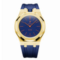 Full Frame Stainless Steel Yellow Gold Rubber Strap Case for AP X Swatch Royal Pop Orenij Hachi