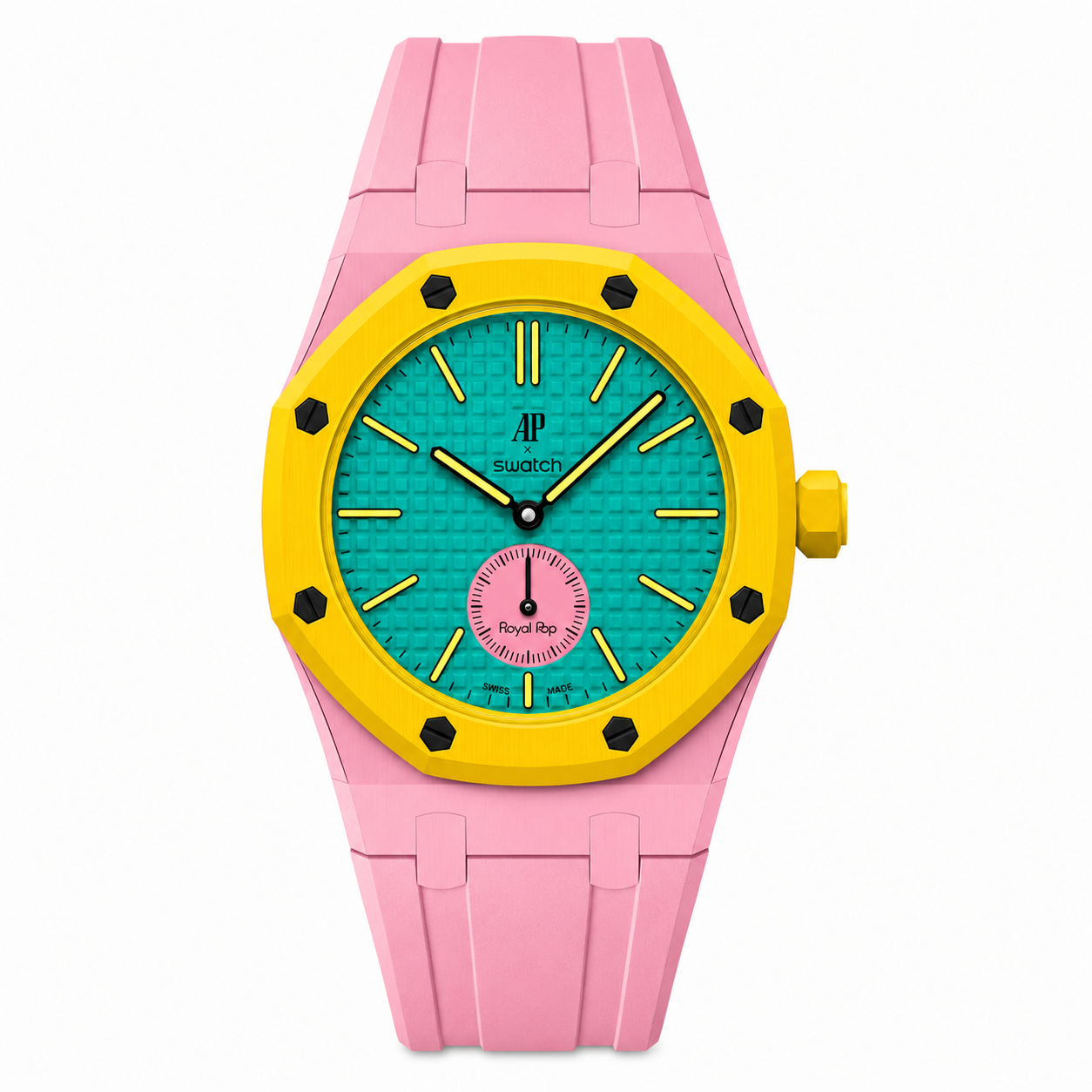 Bioceramic Rubber Strap Case For AP x Swatch Royal Pop OTG ROZ