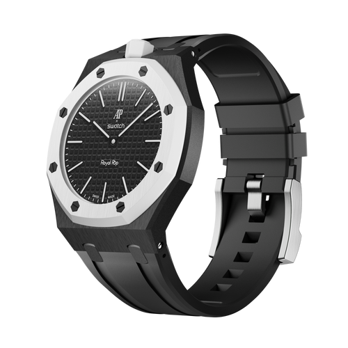 Bioceramic-Gehäuse mit Kautschukband für AP x Swatch Royal Pop Ocho Negro