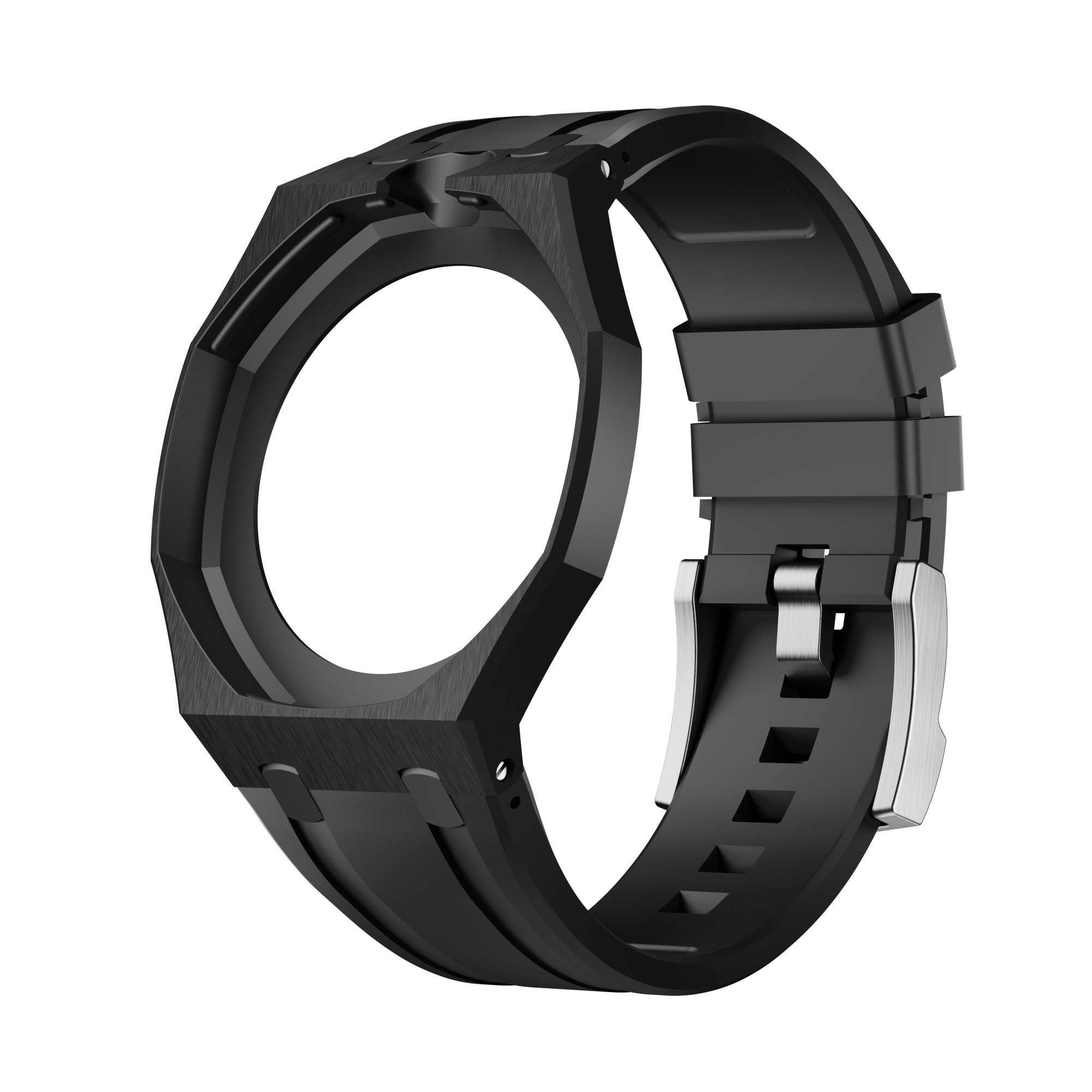 Bioceramic Rubber Strap Case For AP x Swatch Royal Pop Ocho Negro
