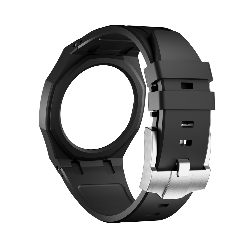 Bioceramic Rubber Strap Case For AP x Swatch Royal Pop Ocho Negro