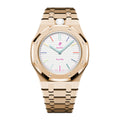 Full Frame Cover Stainless Steel Rosé Gold Bracelet Case for AP X Swatch Royal Pop Huit Blanc