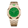 Full-Frame-Gehäuse Edelstahl Roségold mit Gliederarmband für AP x Swatch Royal Pop Green Eight