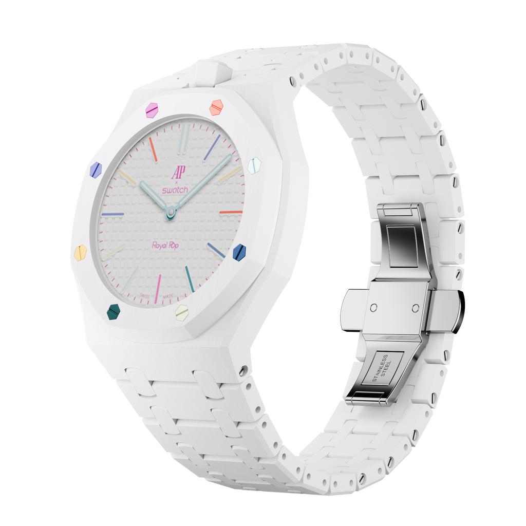 Bioceramic Bracelet Case For AP x Swatch Royal Pop Huit Blanc