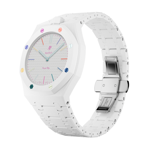 Bioceramic Bracelet Case For AP x Swatch Royal Pop Huit Blanc