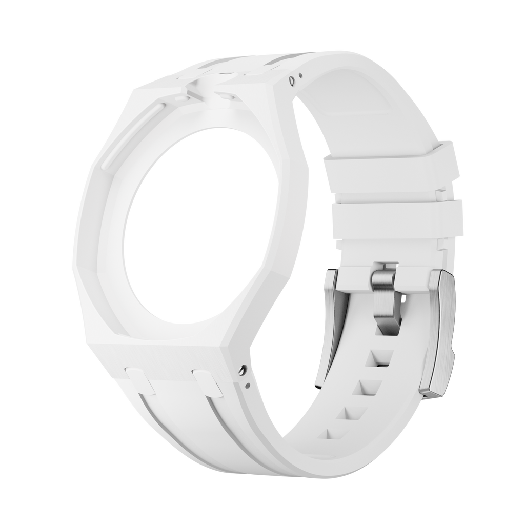 Bioceramic Rubber Strap Case For AP x Swatch Royal Pop Huit Blanc