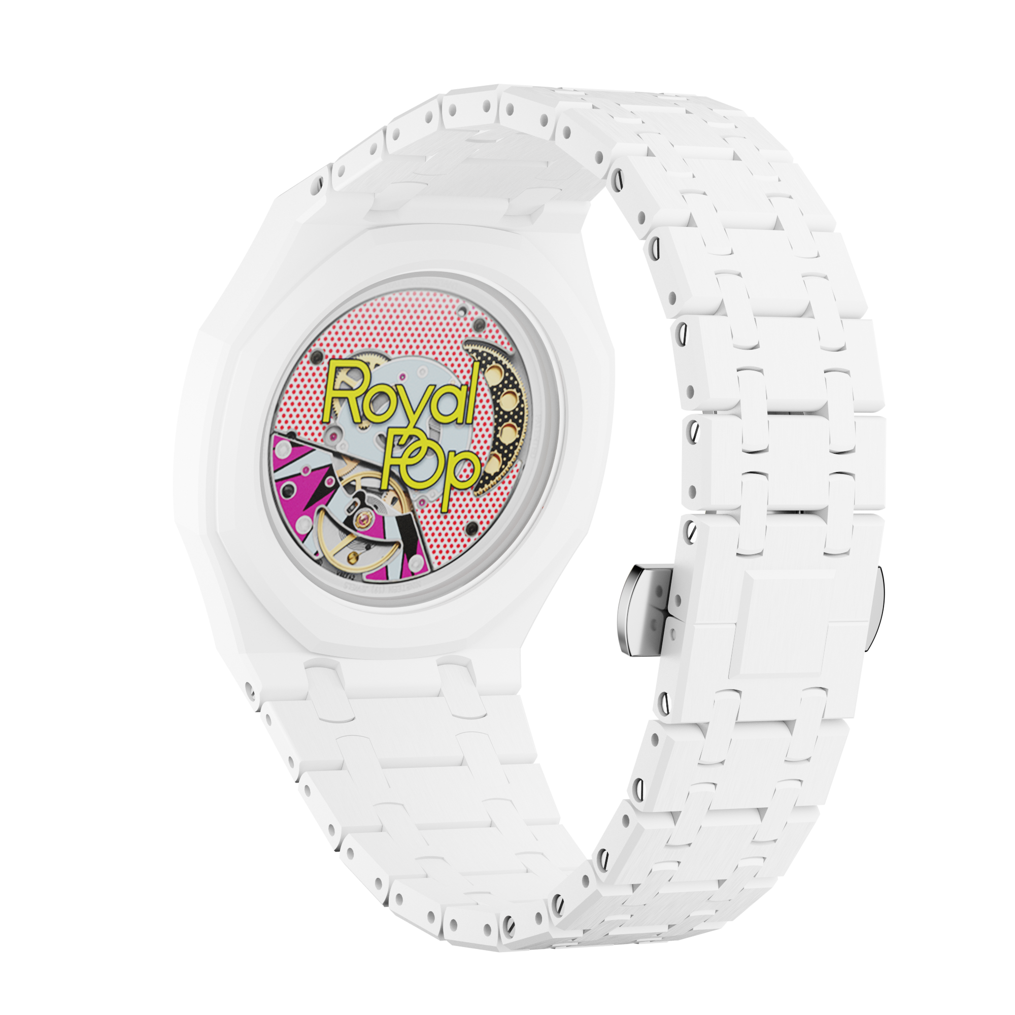 Bioceramic Bracelet Case For AP x Swatch Royal Pop Huit Blanc