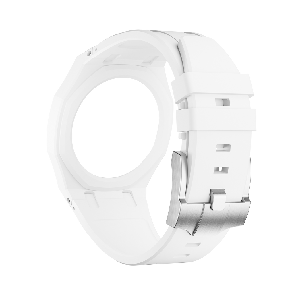 Bioceramic Rubber Strap Case For AP x Swatch Royal Pop Huit Blanc