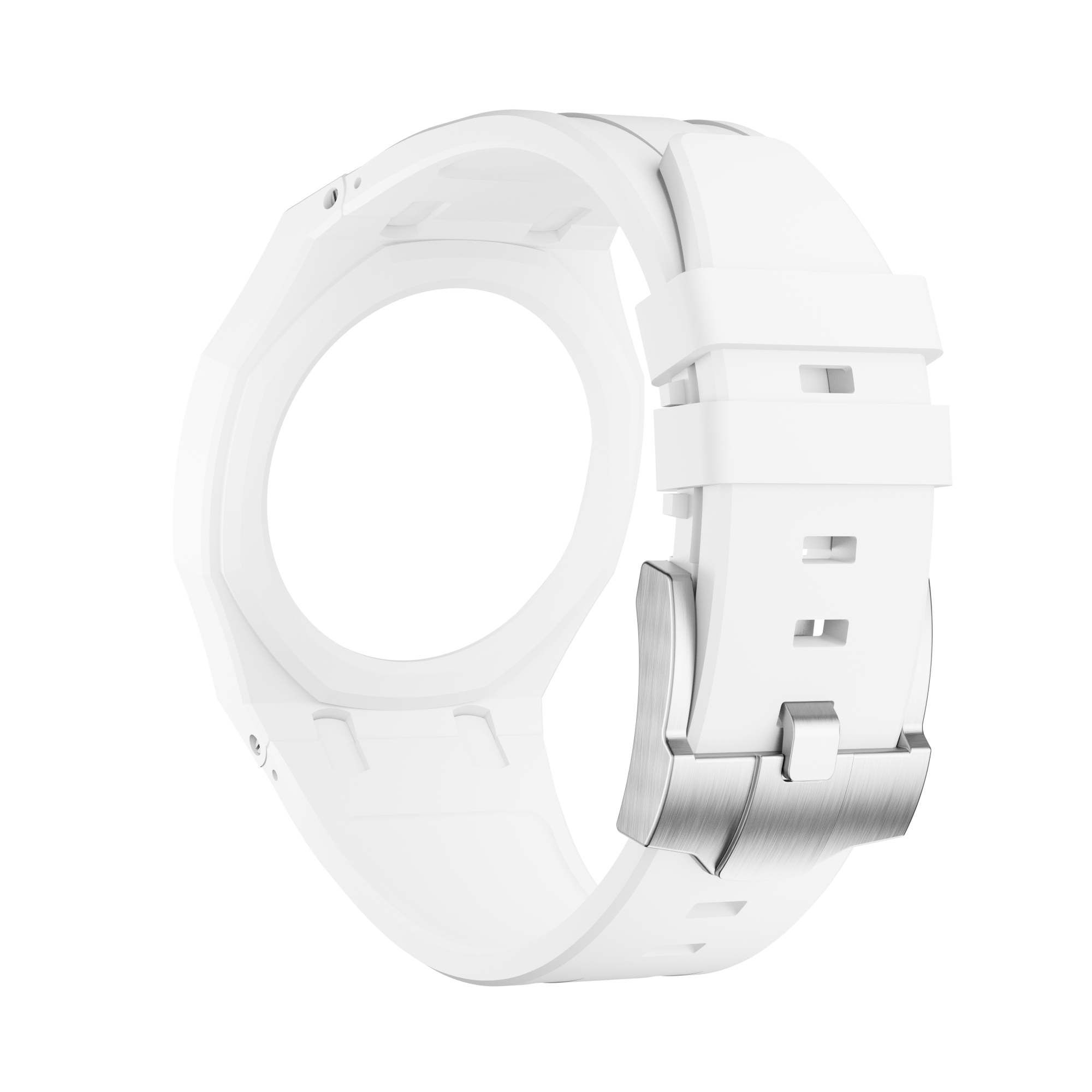 Bioceramic Rubber Strap Case For AP x Swatch Royal Pop Huit Blanc