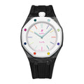 Carbon Fiber Rubber Strap Case for AP X Swatch Royal Pop Huit Blanc