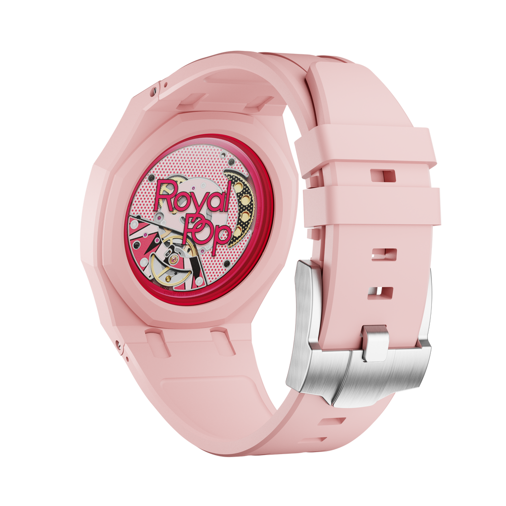 Bioceramic Rubber Strap Case  For AP x Swatch Royal Pop Otto Rosso