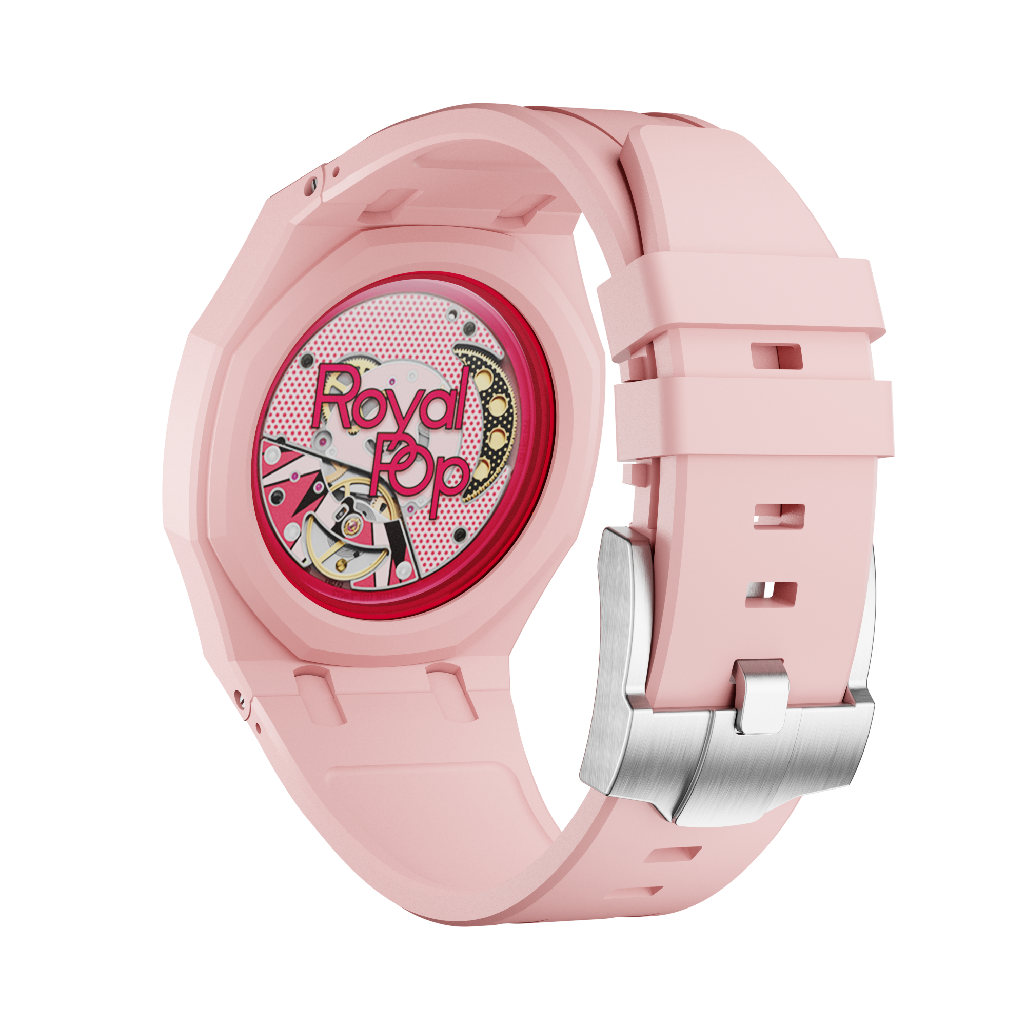 Bioceramic Rubber Strap Case  For AP x Swatch Royal Pop Otto Rosso