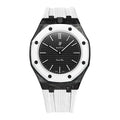 Carbon Fiber Rubber Strap Case for AP X Swatch Royal Pop Ocho Negro