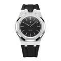 Full Frame Cover Stainless Steel Rubber Strap Case for AP X Swatch Royal Pop Ocho Negro