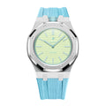 Full Frame Cover Stainless Steel Rubber Strap Case for AP X Swatch Royal Pop Blaue Acht