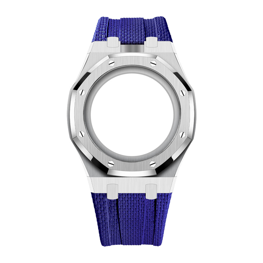 Full Frame Cover Stainless Steel Rubber Strap Case for AP X Swatch Royal Pop Orenij Hachi