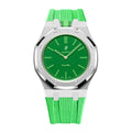 Full Frame Cover Stainless Steel Rubber Strap Case for AP X Swatch Royal Pop Green Eight