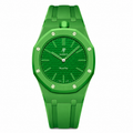 Bioceramic Rubber Strap Case For AP x Swatch Royal Pop Green Eight