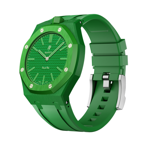 Bioceramic-Gehäuse mit Kautschukband für AP x Swatch Royal Pop Green Eight