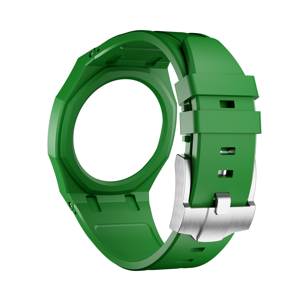 Bioceramic Rubber Strap Case For AP x Swatch Royal Pop Green Eight