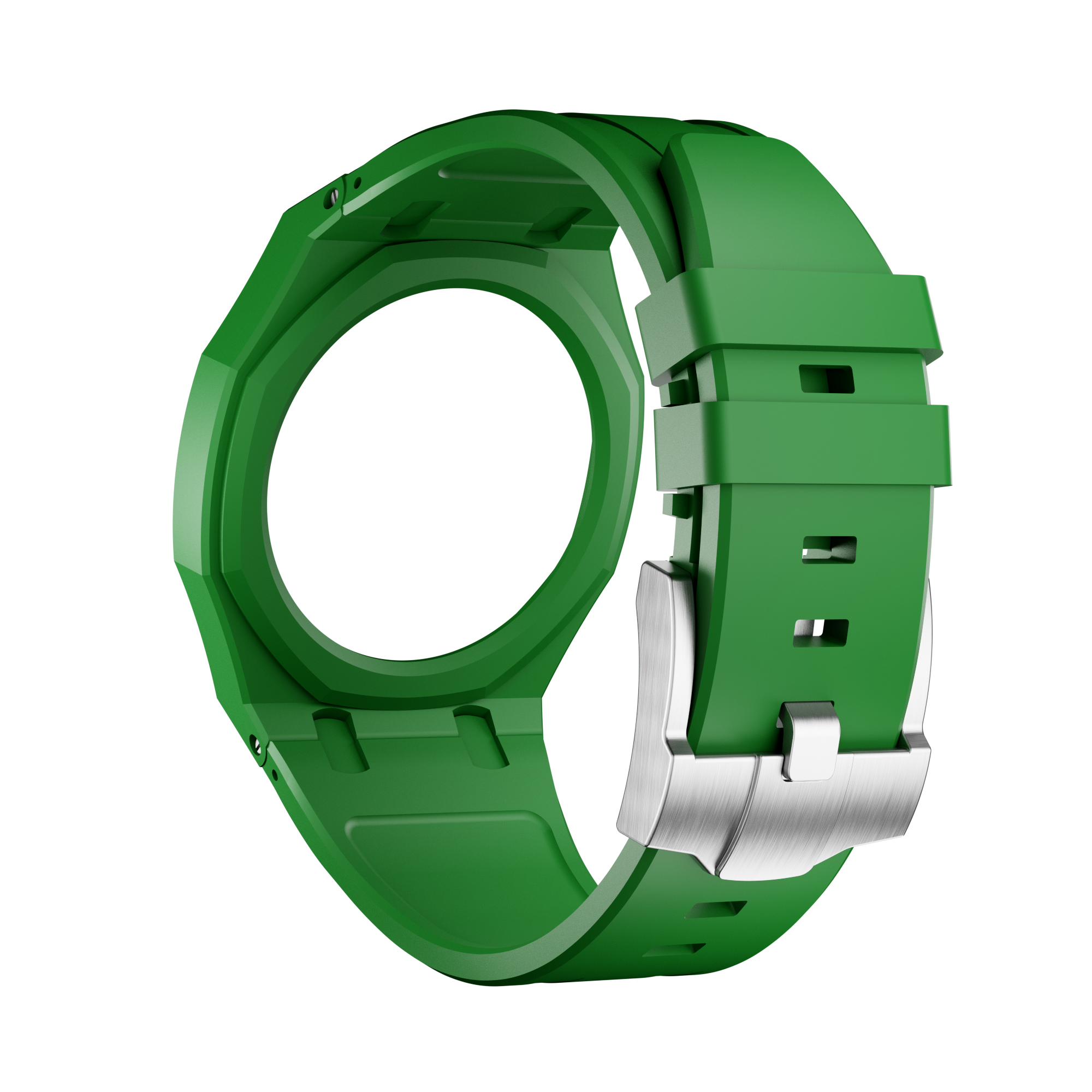 Bioceramic Rubber Strap Case For AP x Swatch Royal Pop Green Eight