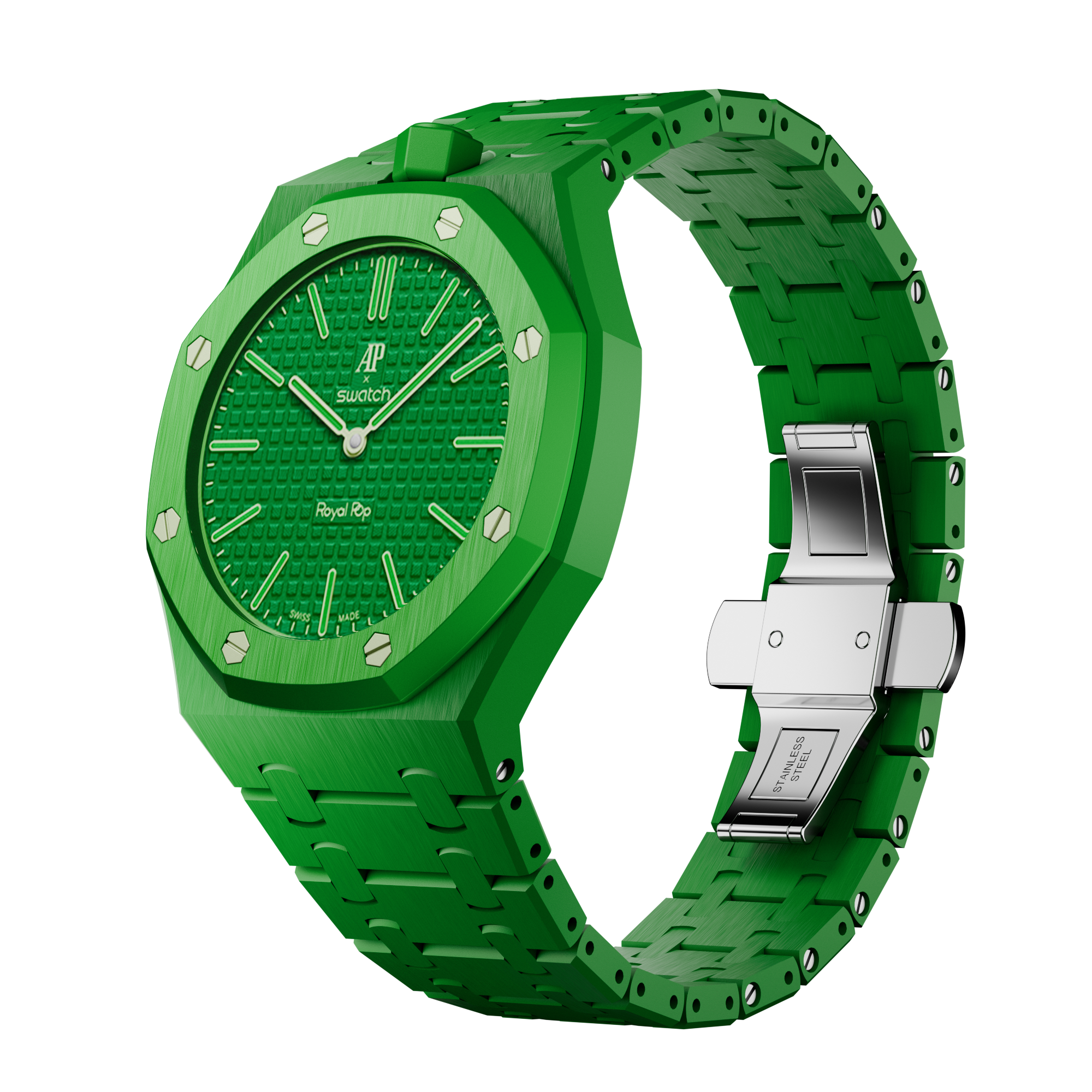 Bioceramic Bracelet Case For AP x Swatch Royal Pop Green Eight