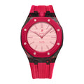 Carbon Fiber Rubber Strap Case for AP X Swatch Royal Pop Otto Rosso