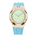 Full Frame Cover Stainless Steel Rosé Gold Rubber Strap Case for AP X Swatch Royal Pop Blaue Acht