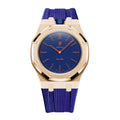 Full-Frame-Gehäuse Edelstahl Roségold mit Kautschukband für AP x Swatch Royal Orenij Hachi