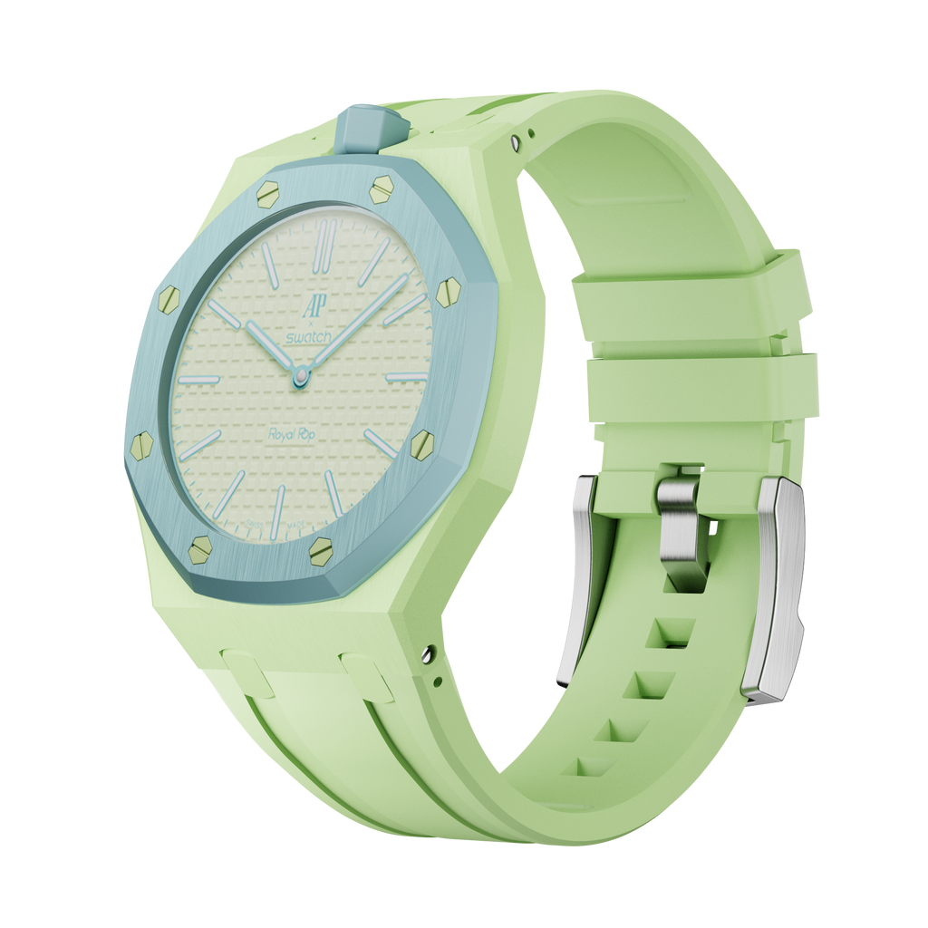 Bioceramic Rubber Strap Case For AP x Swatch Royal Pop Blaue Acht