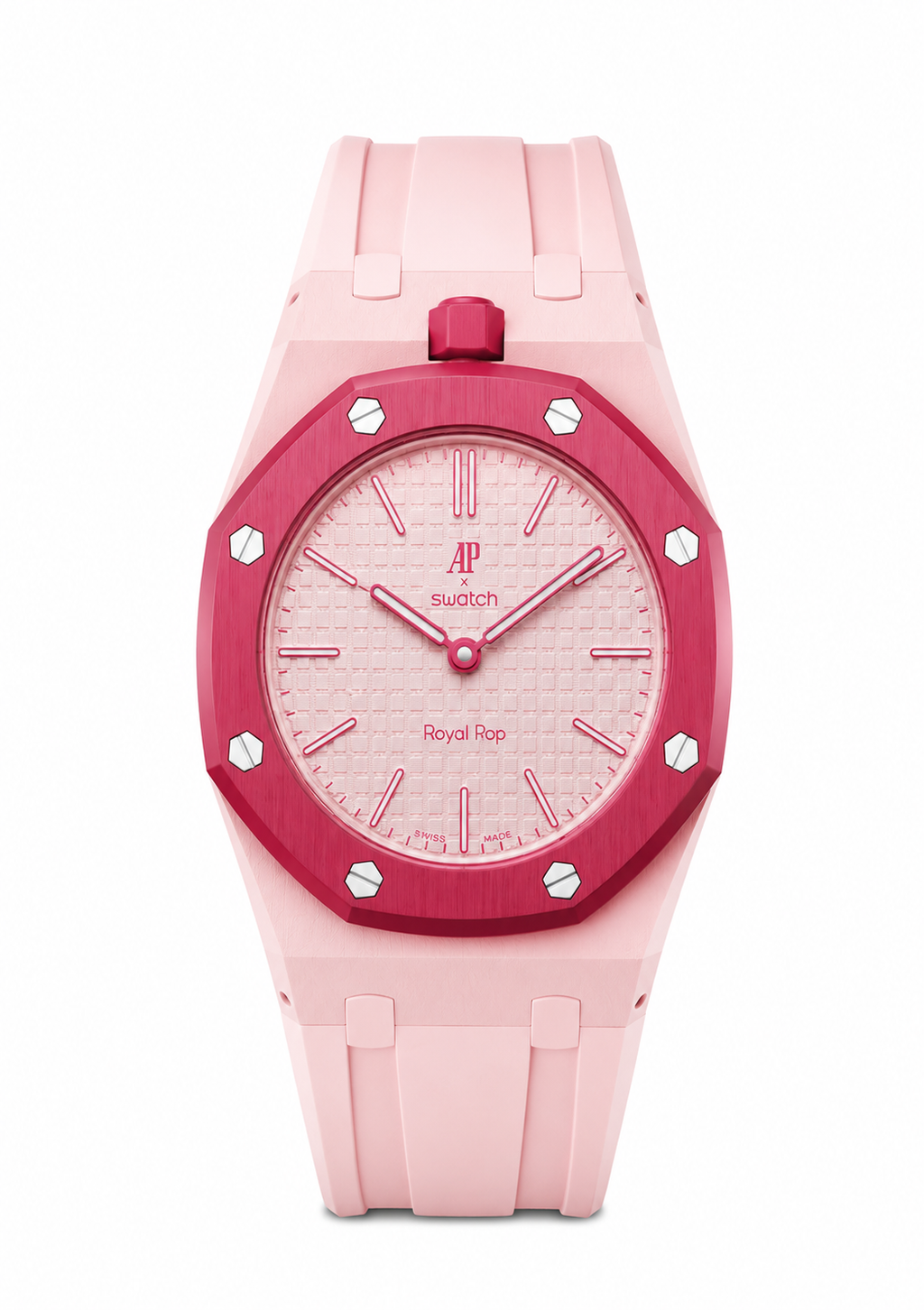 Bioceramic Rubber Strap Case  For AP x Swatch Royal Pop Otto Rosso