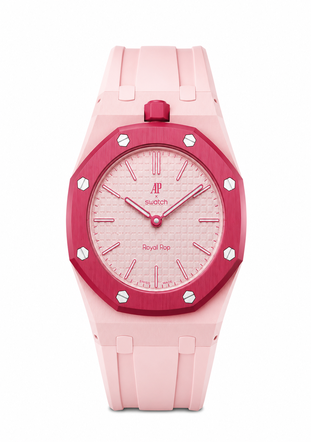 Bioceramic Rubber Strap Case  For AP x Swatch Royal Pop Otto Rosso