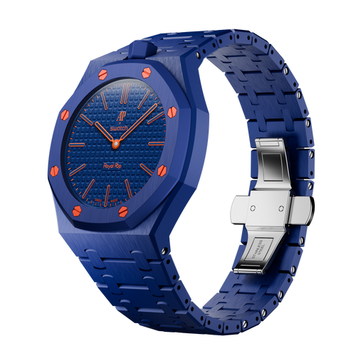 Bioceramic-Gehäuse mit Gliederarmband für AP x Swatch Royal Pop Orenji Hachi