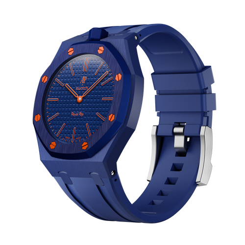 Bioceramic-Gehäuse mit Kautschukband für AP x Swatch Royal Pop Orenji Hachi