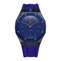 Carbon Fiber Rubber Strap Case for AP X Swatch Royal Pop Orenij Hachi