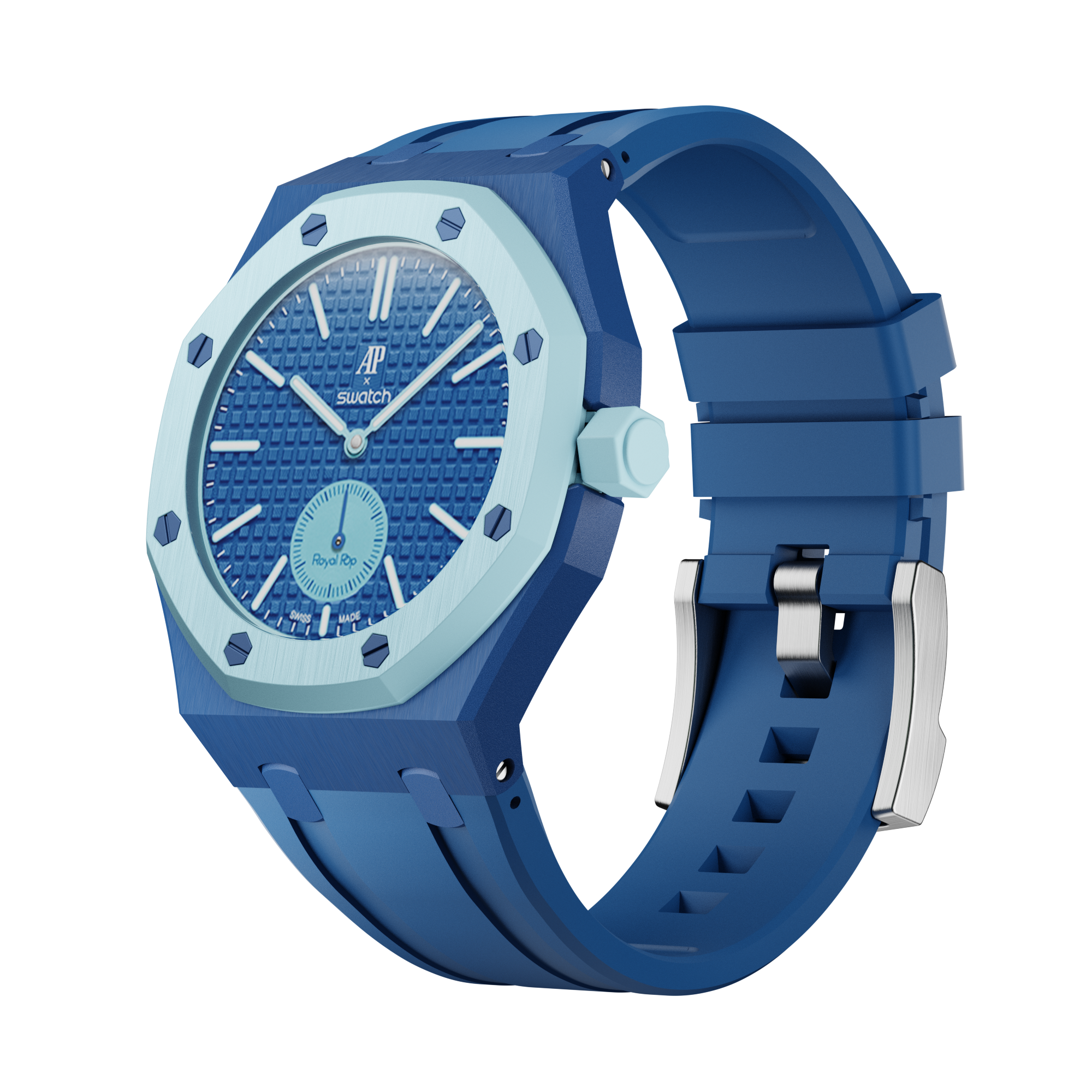 Bioceramic Rubber Strap Case For AP x Swatch Royal Pop Làn Ba